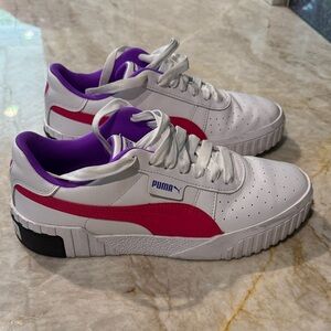 Puma White & Pink Sneakers with Purple Accents